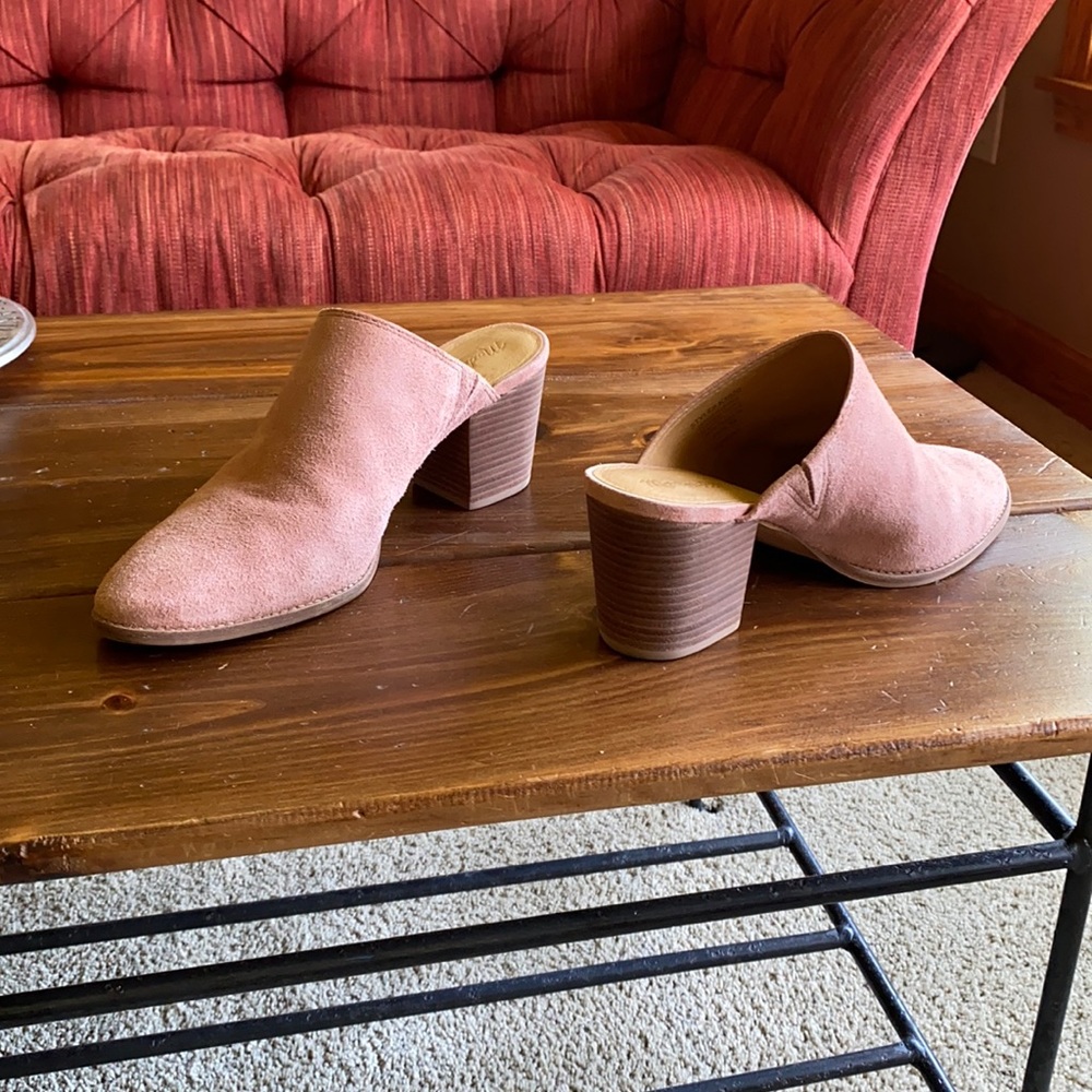 Madewell Pink Suede Mules